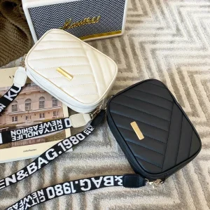 High quality women's PU rolling strip camera bag shoulder bag mobile phone bag casual crossbody bag